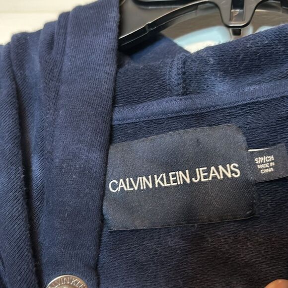 Calvin Klein Jeans Women’s Blue and Gray Tie Dye Pullover Sweatshirt Size S/P/CH - Picture 6 of 7